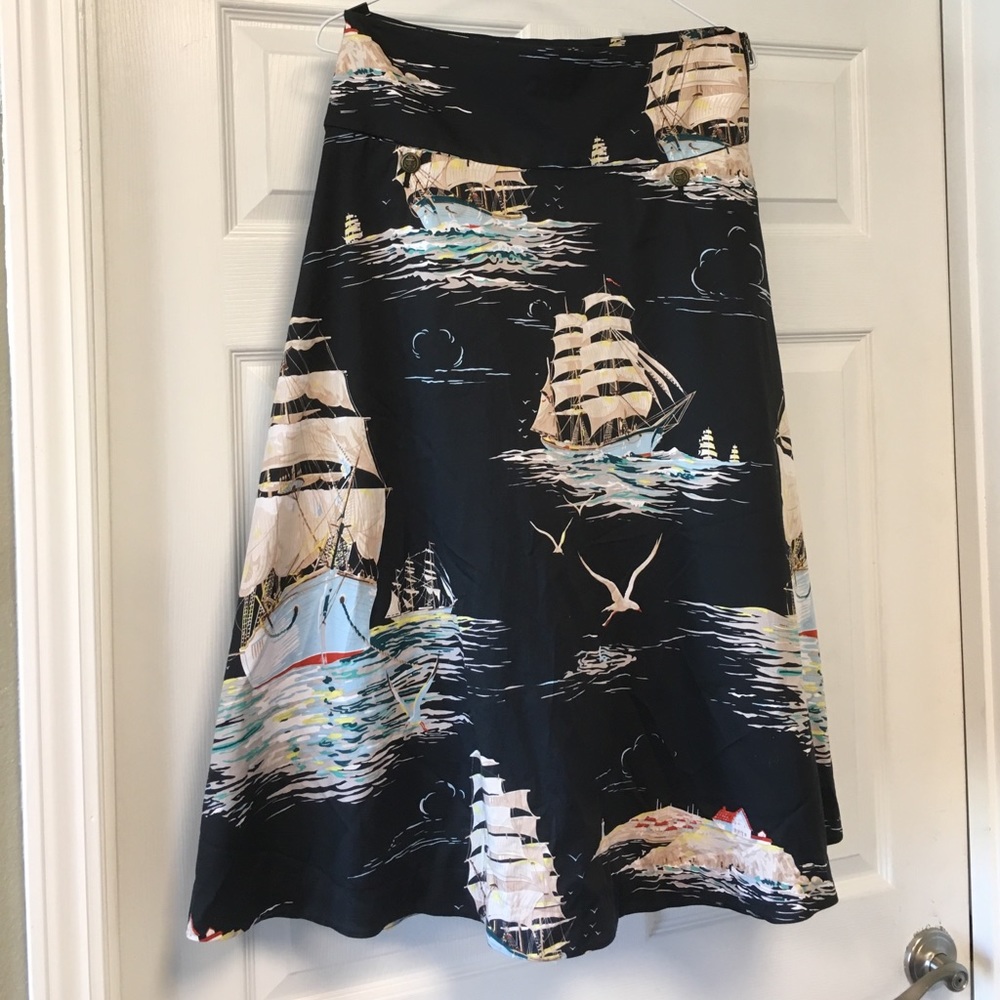 Anthro Leifnotes Sailaway Circle Skirt